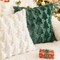 Set of 2 Christmas Tree Green Throw Pillow Covers 18x18 Inch, Soft Faux Fur Decorative Xmas Cushions for Couch, Sofa, Holiday & Winter Home Décor